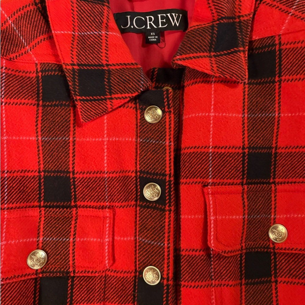 J.Crew Red and Black Checkered Jacket